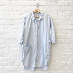 Humanoid || Button Down Shirt Dress Cotton Blue Small